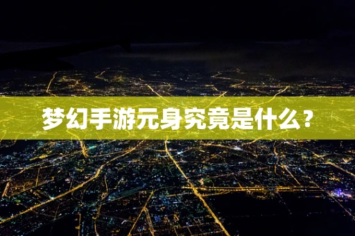 梦幻手游元身究竟是什么？
