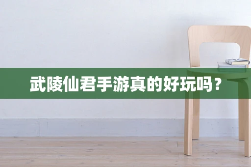 武陵仙君手游真的好玩吗？