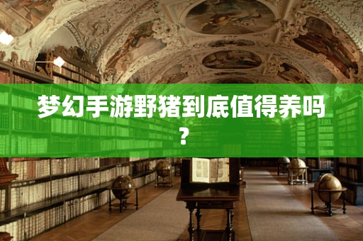 梦幻手游野猪到底值得养吗？