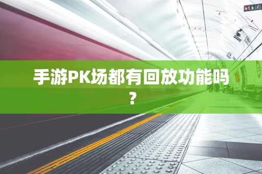 手游PK场都有回放功能吗？
