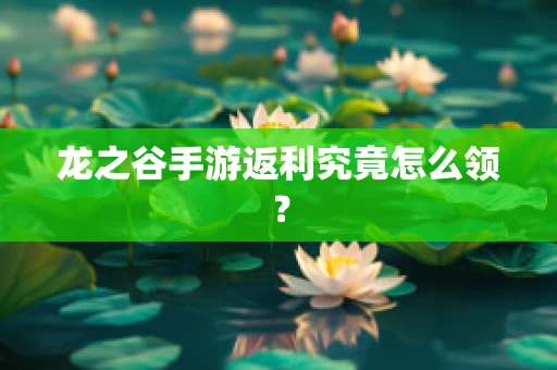 龙之谷手游返利究竟怎么领？