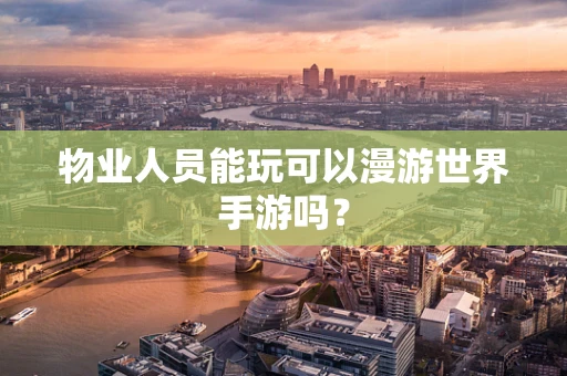 物业人员能玩可以漫游世界手游吗？