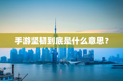 手游坚韧到底是什么意思？