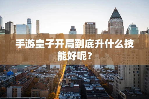 手游皇子开局到底升什么技能好呢？