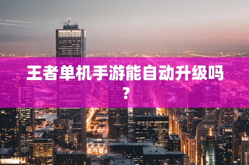 王者单机手游能自动升级吗？