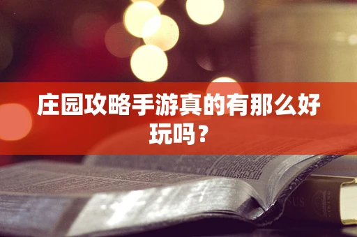 庄园攻略手游真的有那么好玩吗？