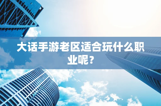 大话手游老区适合玩什么职业呢？